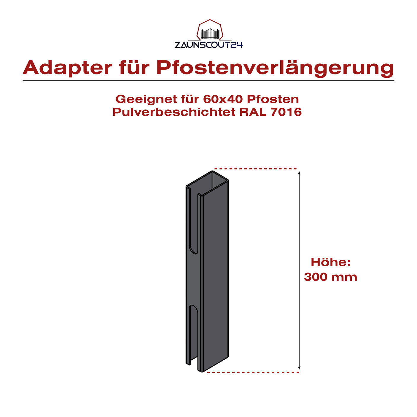 ADAPTER FÜR PFOSTENVERLÄNGERUNG - ZINK