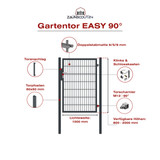 Gartentor Easy 90° (Lichteweite 1000mm)