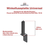 Winkelfußplatte universal RAL7016 anthrazit